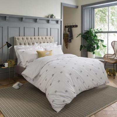 Downtown Sophie Allport Elephant Quilt Set White