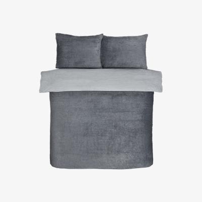 The Range Sparkle Fleece Duvet Cover and Pillowcase Set - Grey