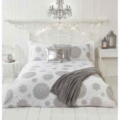 The Range Glitter Snowflake Silver Duvet and Pillowcase Set