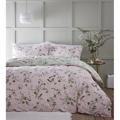The Range Hummingbird Duvet Cover and Pillowcase Set - Pink / King