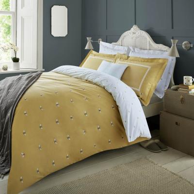 The Rug Seller Bees Cotton Bedding Set by Sophie Allport in Mustard Yellow