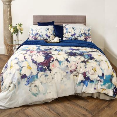 The Rug Seller Bliss Floral Bedding and Pillowcase in Blue