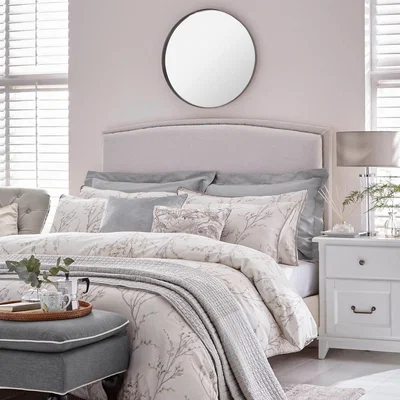 The Rug Seller Pussy Willow Cotton Bedding Set by Laura Ashley in Dove Grey