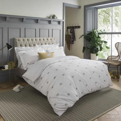 The Rug Seller ZSL Elephant Bedding and Pillowcase By Sophie Allport in White