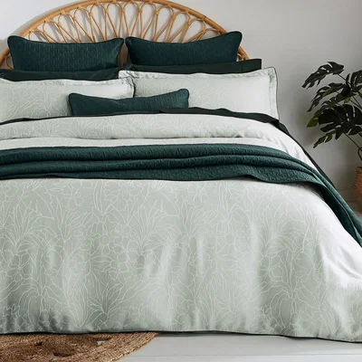 The Rug Seller Lemongrass Jaquard Bedding by Ted Baker in Sage Green