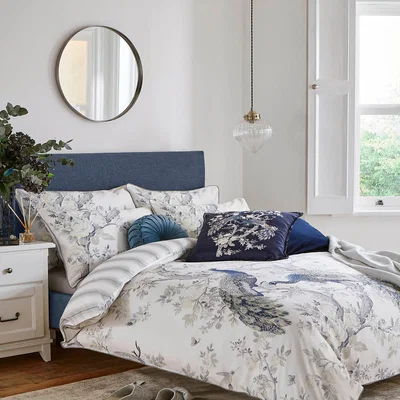 The Rug Seller Belvedere Cotton Bedding Set by Laura Ashley in Midnight Blue