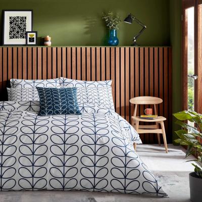 The Rug Seller Linear Stem Bedding and Pillowcase By Orla Kiely in Whale Blue