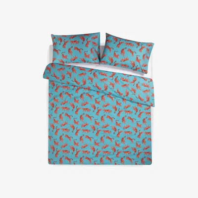 The Rug Seller Tigers Organic Cotton Bedding Set by Anorak in Blue Orange