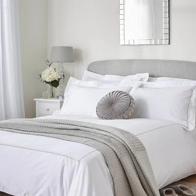 The Rug Seller Mayfair Cotton Bedding Set by Laura Ashley in Dove Grey