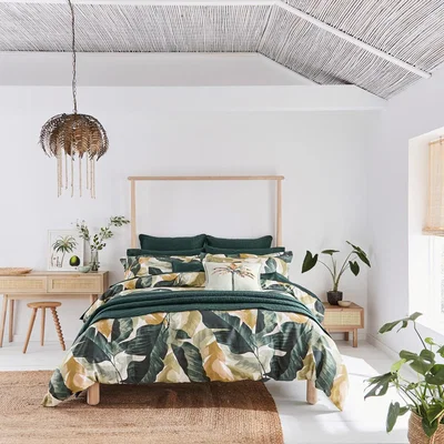 The Rug Seller Urban Forager Botanical Bedding by Ted Baker in Basil Green