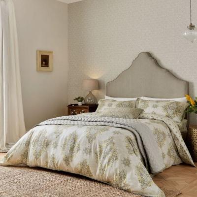 The Rug Seller Siam Diamond Designer Bedding and Pillowcase By Sanderson in Sumac Yellow Grey
