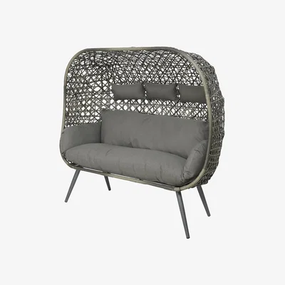 Amara AMARA Outdoors - Outdoor Three-Seater Standing Wicker Egg Chair - Grey
