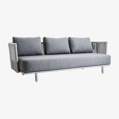 Barker and Stonehouse Cane-line Moments Outdoor 3 Seater Sofa, Grey, AirTouch