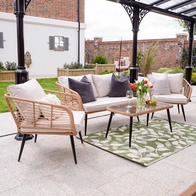 Cuckooland Cuckooland Hampstead Rattan 4 Seater Garden Sofa Set with Coffee Table