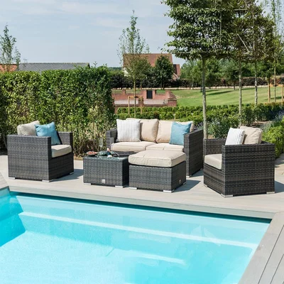 Cuckooland Maze Rattan Georgia 2 Seat Sofa Set with Ice Bucket - Brown