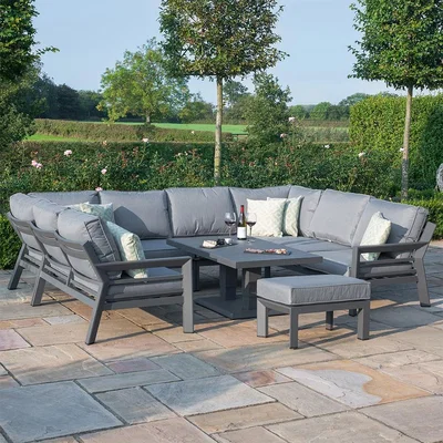 Cuckooland Maze Rattan New York U-Shaped Sofa Set with Rising Table