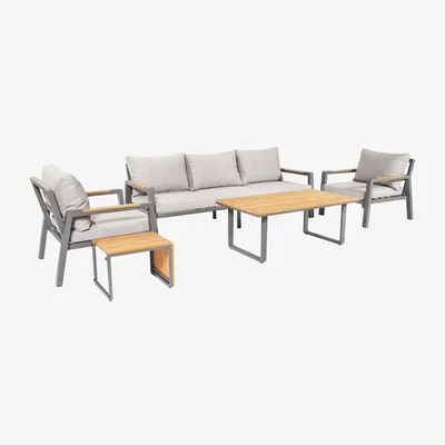 Habitat Pacific Stockholm 5 Seater Aluminium Garden Sofa Set - Grey