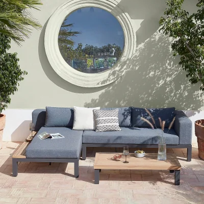 Homebase Eden Fabric Garden Corner Sofa Set