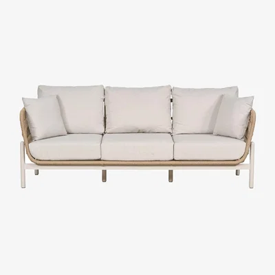 John Lewis Pacific Martic 3-Seater Garden Sofa, Latte