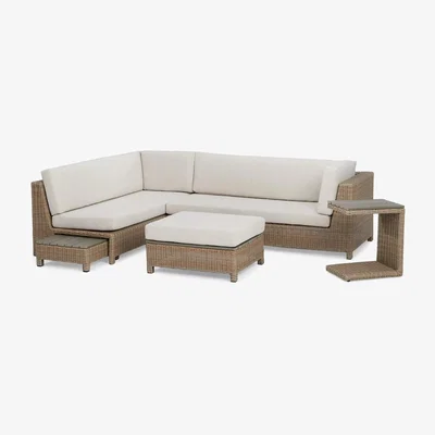 John Lewis John Lewis Platform Rattan Modular 6-Seater Garden Lounging Set, Natural