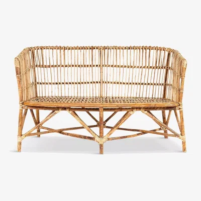 John Lewis Nkuku Nesari Rattan 2-Seater Garden Sofa, Natural