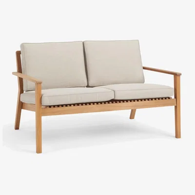 John Lewis John Lewis Mona 2-Seater Garden Sofa, FSC-Certified (Acacia Wood), Natural