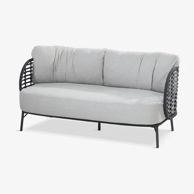 John Lewis 4 Seasons Outdoor Fabrice 2-Seater Garden Sofa, Anthracite