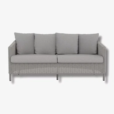 John Lewis Laura Ashley Arley Woven Rattan 2.5-Seater Garden Sofa, Grey