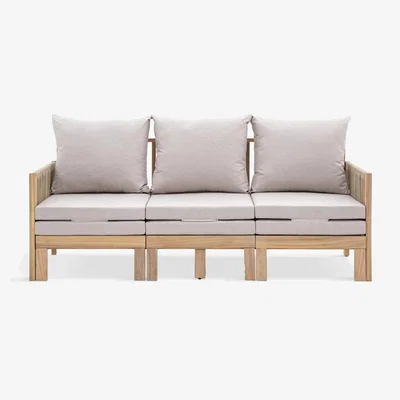 John Lewis Gallery Direct Lindos Rope 3-Seater Pull-Out Garden Sofa, Natural