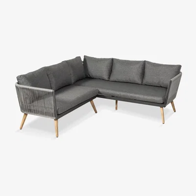 John Lewis Royalcraft Milan 5-Seater Garden Corner Sofa & Coffee Table Set, Grey