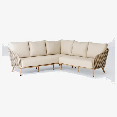 John Lewis John Lewis Flat Rope Weave 3-Seater Corner Garden Sofa