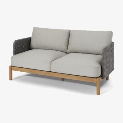 Made.com Kolbe Garden 2 Seater Sofa, Grey & Acacia Weave