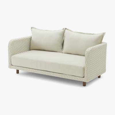 Made.com Nayan 2 Seater Woven Garden Sofa, Natural White