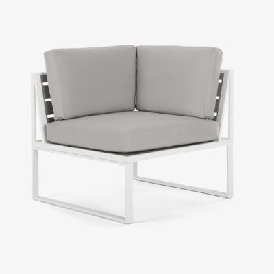 Made.com Catania Garden Modular Corner Unit, White and Polywood