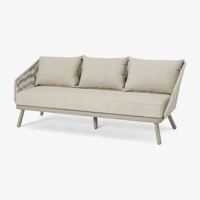 Made.com Alif Garden 3 Seater Sofa, Natural White & Eucalyptus