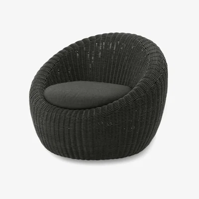 Made.com Isadora Garden Armchair, Black Polyrattan