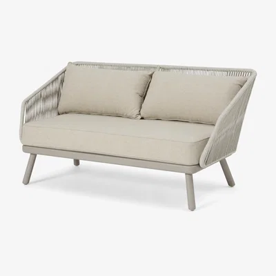 Made.com Alif Garden 2 Seater Sofa, Natural White & Eucalyptus