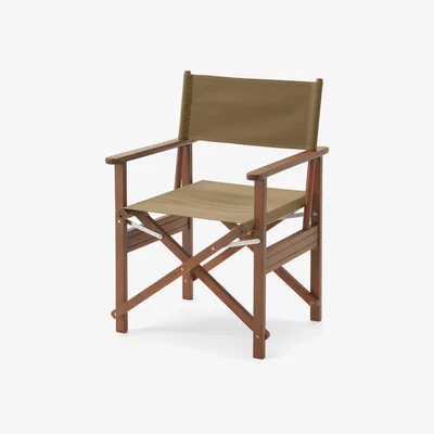 Made.com Botany Folding Director Garden Chair, Dark Acacia Wood & Olive