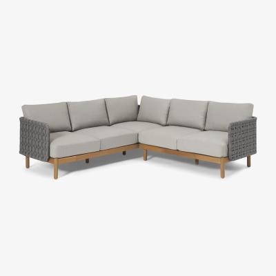 Made.com Kolbe Garden Corner Lounge Set, Grey & Acacia