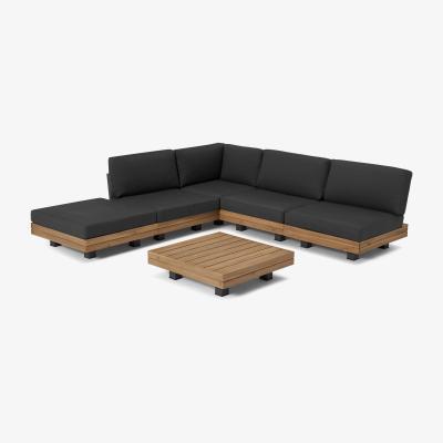 Made.com Avarna Corner Modular Lounge Set, Acacia & Grey