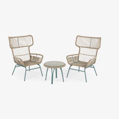 Made.com Lyra Garden Lounge Set, Grey and Blue
