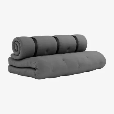 Made in Design Buckle Up Outdoor Modular garden sofa textile grey / L 140 cm - Sun lounger &amp; Spare bed - KARUP DESIGN