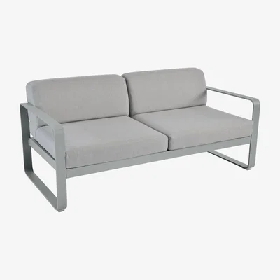 Made in Design Bellevie 2-seater outdoor sofa metal textile grey 2 seats / L 160 cm - Fermob