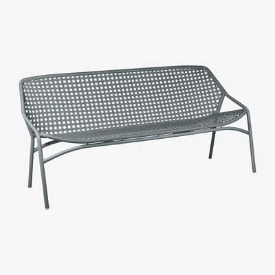Made in Design Croisette XL Straight sofa - 3 seats / L 177 cm - Woven plastic by Fermob Grey