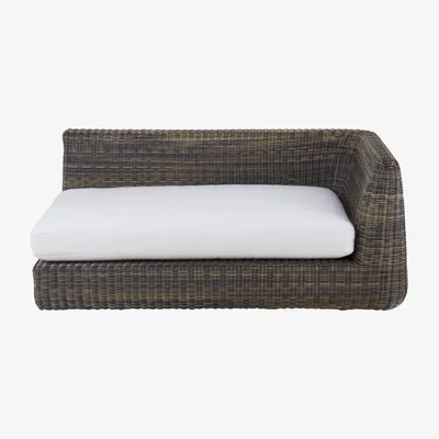 Made in Design Agorà Modular sofa - / Left armrest module - L 160 cm by Unopiu White/Brown