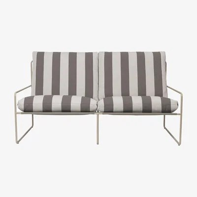 Made in Design Desert Stripe 2-seater outdoor sofa textile brown L 156 cm - Ferm Living