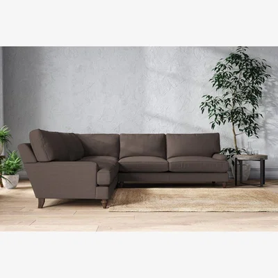 Nkuku Nkuku Marri Corner Sofa | Make To Order | Grand | Recycled Cotton Mocha