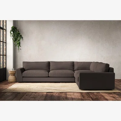 Nkuku Nkuku Guddu Right Hand Corner Sofa | Make To Order | Grand | Recycled Cotton Mocha