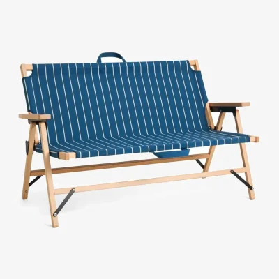 Nordic Nest HAY Outdoor Market foldable sofa Blue-beige 2-seater