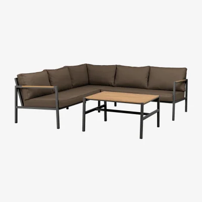 Nordic Nest Brafab Cap sofa group Anthracite-brown 5-seater